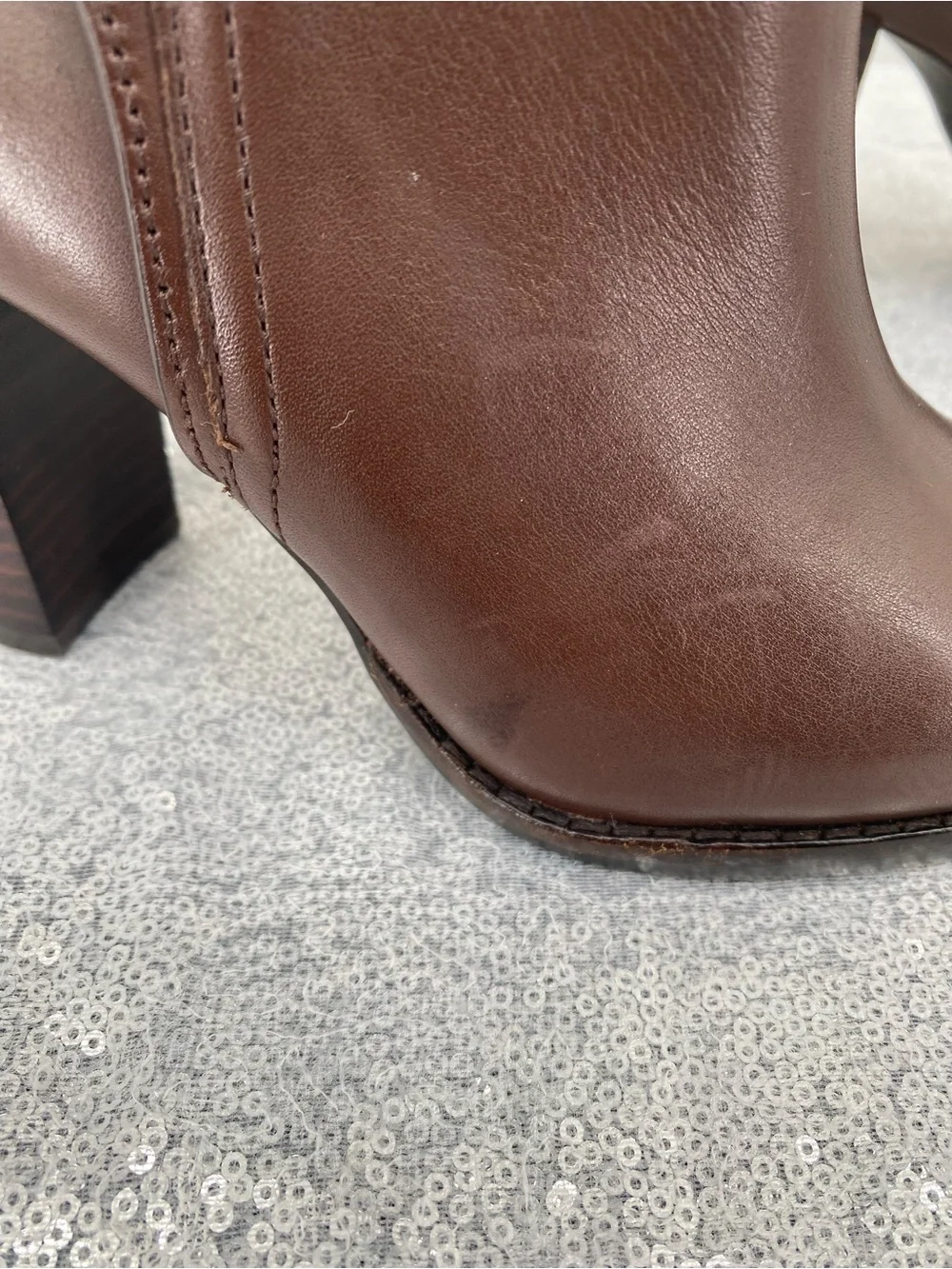 Lauren Ralph Lauren Madisyn Bootie Chestnut Brown Leather Size 6B
